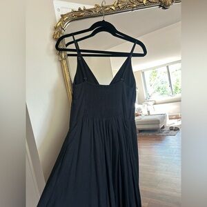Abercrombie & Fitch Black Smocked V-Neck Maxi